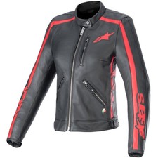 Giacca di pelle Alpinestars Stella Dyno nero/rosso