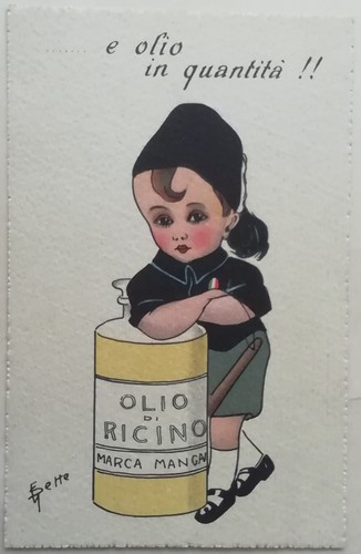 Cartolina pupi fascisti olio - cartolina,