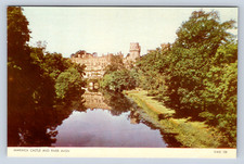 Cartolina d'epoca Castello di Warwick Fiume Avon Regno Unito