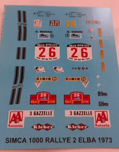 Decals decalcomanie pour simca - decalcomanie,