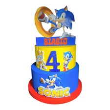 Torta Scenografica Sonic 3D in Polistirolo – Personalizzata con Nome e Numero
