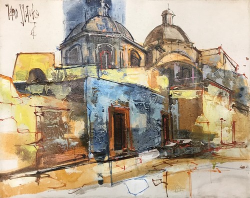 Dipinto olio tela basilica - olio,