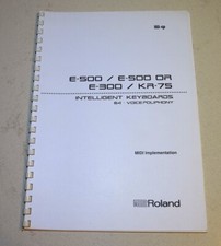 ROLAND E-500 E-300 KR-75 Midi Implementation (ENGLISH language)