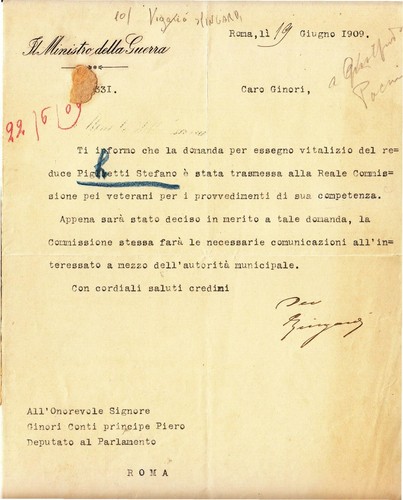 Esercito 1909 lettera - esercito,