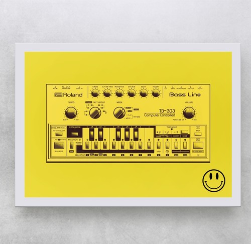 Roland 303 acid smiley - roland, face