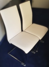 2 sedie in ecopelle bianca