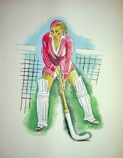 Milivoj UZELAC: L'Hockey, LITHOGRAPHIE Originale Firmata #SPORT, Prato, Gioco