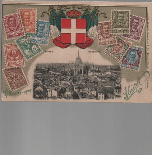 Milano panorama 1905 stemma - stemma, e
