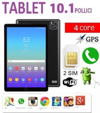 TABLET PC 10"POLLICI TELEFONO SIM NAVIGATORE GPS WEB ANDROID 7 1000GBrom 7 GBram