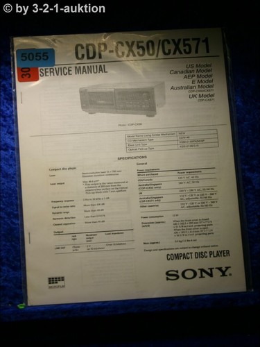Manuale servizio sony - manuale, cdp