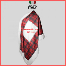 Plaid Singolo Coperta in Pile Personalizzato Scozzese Tartan Divano Natalizio