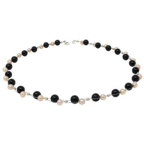 Collana vera perla onice - e,