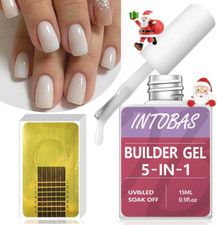 Kit Gel Ricostruzione Unghie 5-EN-1, Gel per Unghie Bianco,Builder Gel per Unghi