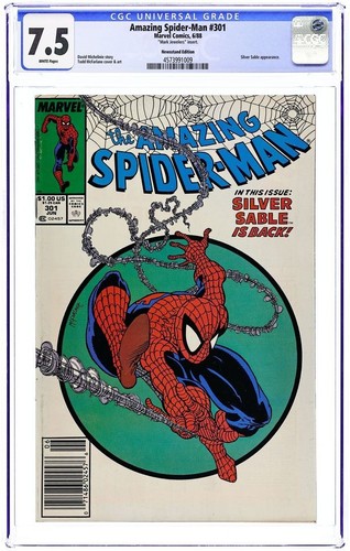 Amazing spiderman 301 cgc 5 - spiderman, 7.5