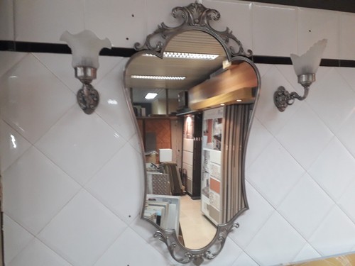 Specchio con cornice argento - cornice,