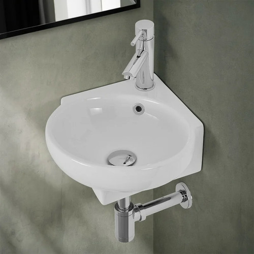 Lavabo sospeso angolo 39x36 - sospeso, ad