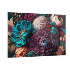 Quadro su Vetro 120x80cm Fiori