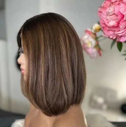 Parrucca ombre marrone con - parrucca,
