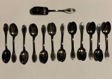 Servizio di 12 Cucchiaini da te / caffe + cucchiaino per zucchero in argento 800