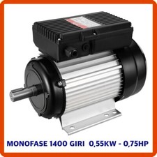 Motore elettrico monofase 220V 1400 giri 4 poli per betoniera 0,55kw 0,75hp B3