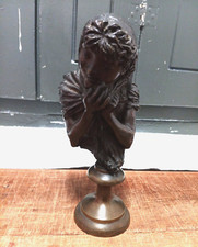 ANTICO PICCOLO BRONZO DI FANCIULLA PRIMISSIMI DEL '900 MEZZOBUSTO