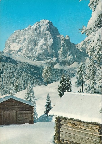 Vecchia cartolina dolomiti - cartolina,