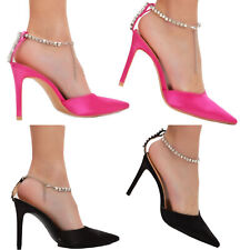 Sandali donna scarpe sabot cinturino strass eleganti punta tacchi TOOCOOL M516