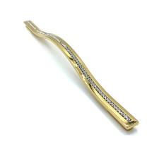 Maniglia Chanel Metallo col. Oro Lucido Swarovski L 34 cm interas. 32-28.8, 1 pz