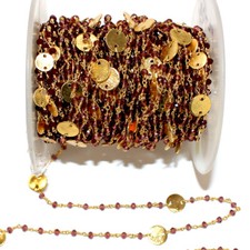 Perline disco monete granato