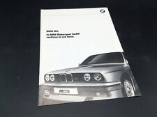 DEPLIANT AUTO VINTAGE BMW M3 ITALIANO DATI TECNICI 8 PAG. 