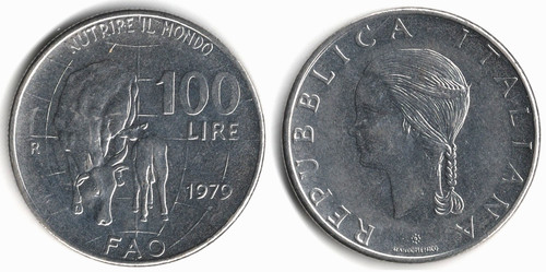 Italia 100 lire 1979 fao - lire,,