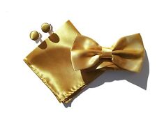 PAPILLON FAZZOLETTO GEMELLI ORO DORATO CRAVATTINO POCHETTE RASO SETA