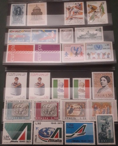 1971 italia francobolli annata - italia,