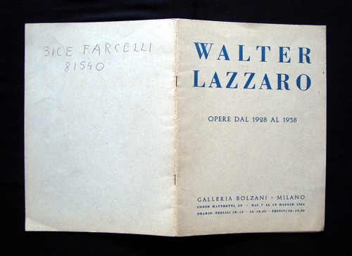 Walter lazzaro catalogo 1964 - catalogo,