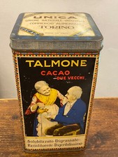 Scatole in latta-Cacao-Cioccolato Talmone-Unica  Due Vecchi 1930-cm  33