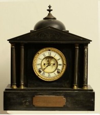 Antico Orologio Da Tavolo In Marmo Datato 1902 Appartenuto a Militare