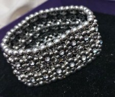 BIJOUX VINTAGE BRACCIALE MORBIDO ELASTICO METALLO E SWAROSKY