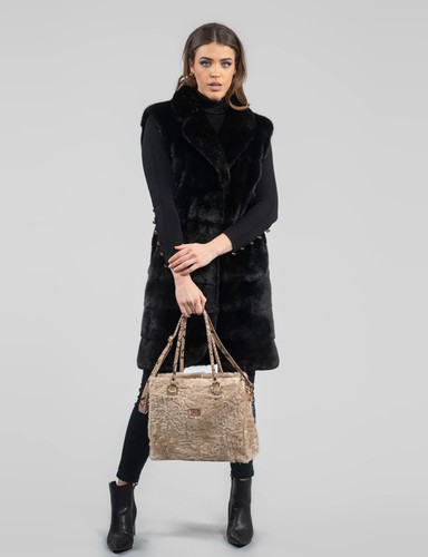 Borsa vera pelliccia di - in,