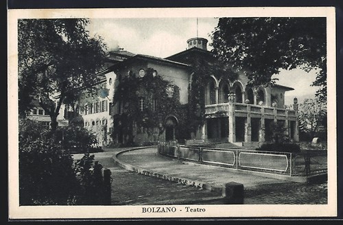 Cartolina bolzano teatro 1937 - bolzano,,