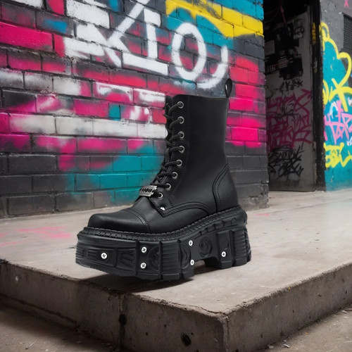 Stivaletti donna punk plateau