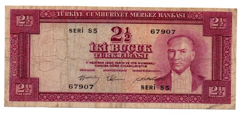 Turchia rara banconota da 2 - rara,