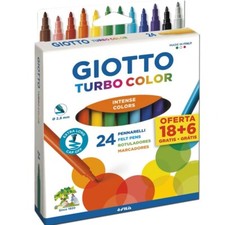 Giotto Turbo Color Confezione da 24 Pennarelli - Punta Fine 2,8 mm - Base Acqua