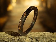 Anello oro 24k Fibra Carbonio Fedi Gioielli Gold 24kt Rings Carbon Wedding 