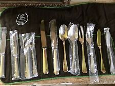 Christofle America Metallo Argento 12 Posate Custodia Coltello Cucchiaio Nuove