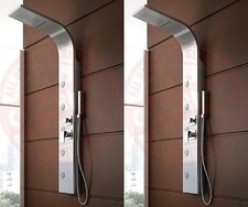 PANNELLO COLONNA DOCCIA IDROMASSAGGIO ACCIAIO INOX DOCCINO CASCATA E SOFFIONE