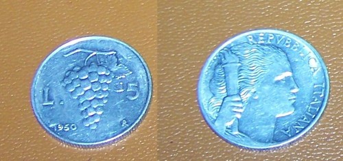 Moneta repubblica italiana 5 - repubblica,