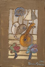 Tonino GUERRA:Affresco su tela,arte contemporanea,poesia,Romagna, pittura,colore