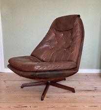 Poltrona reclinabile danese vintage di Madsen & Schübel, anni '70