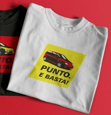 T-SHIRT AUTO VINTAGE "PUNTO E BASTA" CON PUNTO GT ROSSA E  BANDA GIALLA S-XL