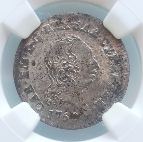 Moneta soldi 1758 carlo - moneta,